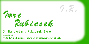 imre rubicsek business card